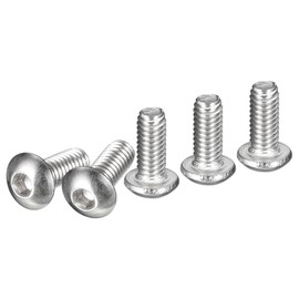 DTGN M2.5-0.45x6mm Button Head Socket Cap Screws - 100Pack - Good for Machine - 304 Stainless Steel 18/8 - Hex Drive Full Thread Fasteners