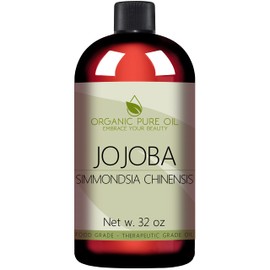 OPO 100% Pure Jojoba Oil - 32 oz Cold Pressed Carrier Oil for Hair, Skin, Face, Lips, Massage, Makeup Remover, Soaps