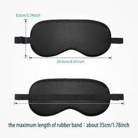 Adjustable Sleep Mask, Sleep Eye Mask, Night Mask, Ultra Soft Black Silk Sleeping Mask, Eye Cover, Eyeshade, Eye Protection for Travel, Shift Work and Nap