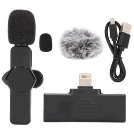 Lavalier Microphone Wireless Plug and Play Noise Reduction Mini Clip On Lapel Mic for Live Broadcast Vlogging