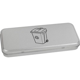 Azeeda 'Recycle Bin' Metal Hinged Stationery Tin/Storage Box (TT00245716)