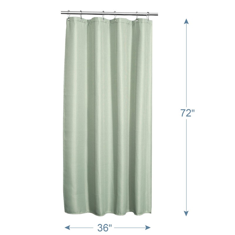 AmazerBath Waffle Stall Shower Curtain, Sage Green Shower Curtain Fabric,