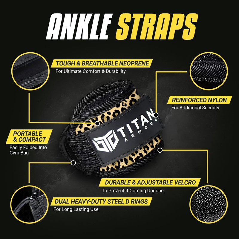Titan Armour® Single Ankle Straps for Cable Machines | Gym