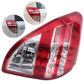Halogen Tail Light Assembly for Toyota RAV4 2009 2010 2011 2012 Tail Lamp Outer Tail Lights Brake Lamps Left Driver Side Clear & Red Lens Rear Tail Light To2818142 8156142130 (Left Driver Side)