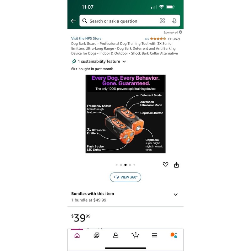 NPS Dog Barking Deterrent Trainer Ultra Sonic No Shock