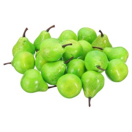 PATIKIL 20pcs Artificial Mini Pear Foam Fake Small Green Pear Real Fake Fruit Model Home Kitchen Party Decoration Photography Props