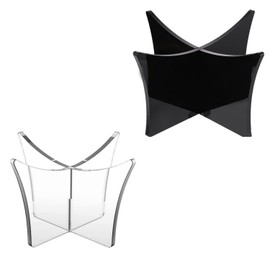 2 PCS Acrylic Football Display Stand Basketball Holder Display Ball Stand Rugby Display Stand Volleyball Bowling Ball Stand Sport Ball Display Holder for Home School (Black+Transparent)