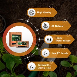 YIELD TITAN 100% Organic Coco PEAT/Coir for Plants Growth 9+ lb,100% Natural Fertilizer (Pack of 1 Brick)