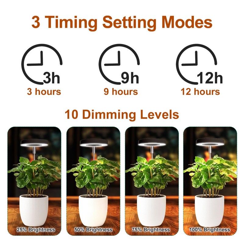 Grow Lights for Indoor Plants Small Potted - Full Spectrum,