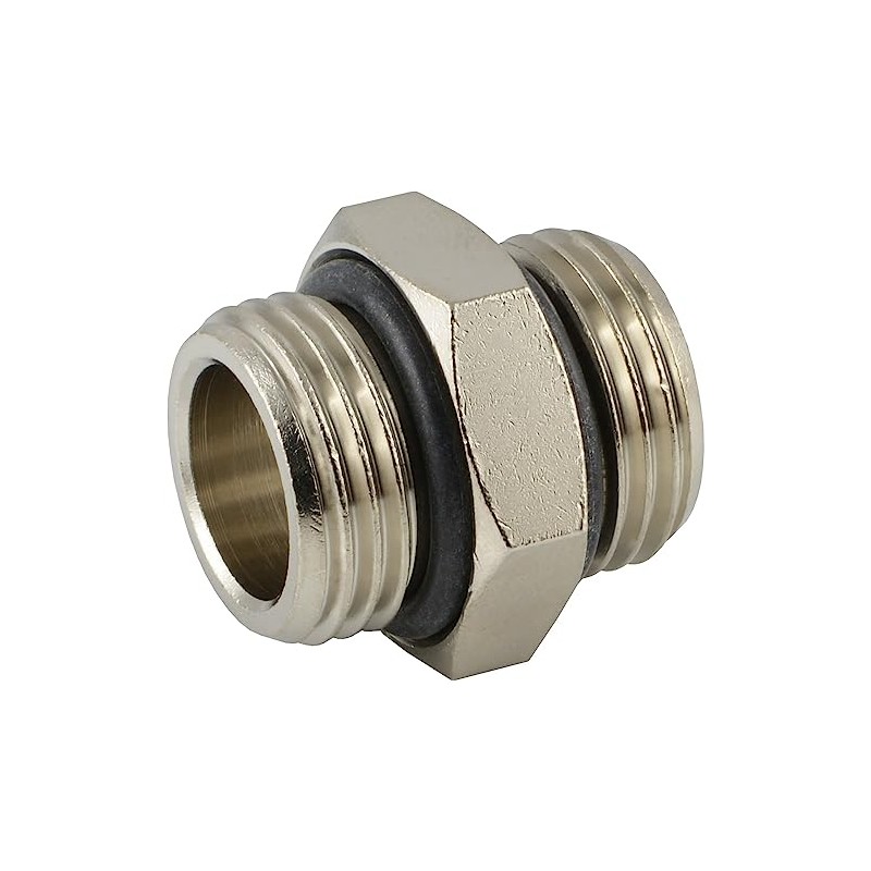 Fitting Parts Double Nipple with Cylindrical Thread and Elastomer Seal