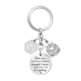 25th Birthday Gifts for Women Unique 25th Birthday Keyring Keychains for Men Birthday Present for 25 Years Old Daughter Son Niece Nephew 25th Birthday Accessories Inspirational Reminder Gifts (25)