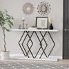 47.24" Long Sofa Table, White and Gold Console Table with