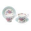 Gracie Bone China Marie Rose Cup And Saucer 8-Ounce, Set