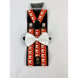 coool  White Bow Tie & Inappropriate Snowman Christmas Novelty Suspender