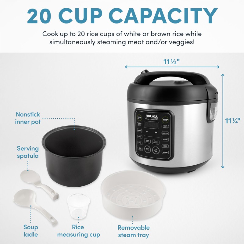 Aroma Housewares Professional Plus ARC-5000SB 20 Cup (Cooked) Digital Rice