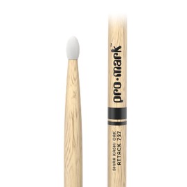 ProMark Drum Sticks - Classic Attack 727 Shira Kashi Oak Drumsticks, Oval Nylon Tip, One Pair