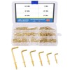 GLARKS GLLAFG-3 120-Pieces 6 Size Brass Plated Square Hooks Lag
