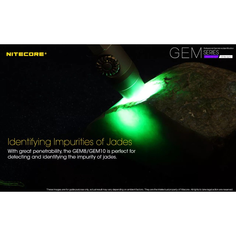 Nitecore Nitcore GEM10UV GEM IDENTIFICATION Flashlight w/NL1834R Battery +Free USB