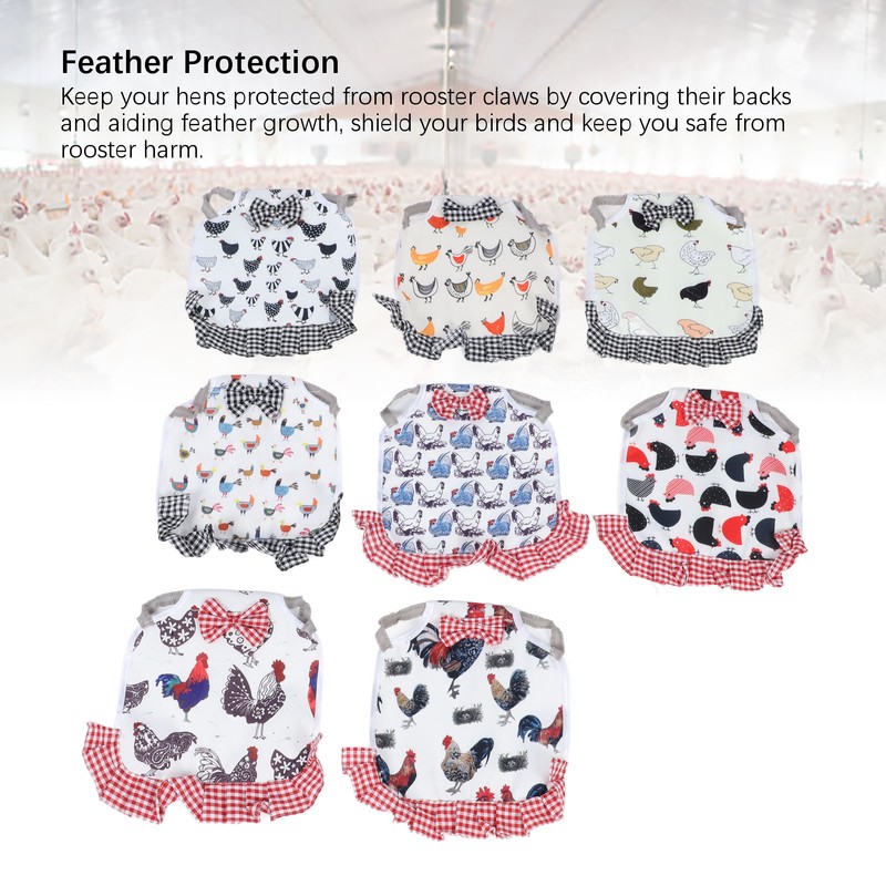 8 Pcs Chicken Saddle for Hens Wing Back Protector Elastic