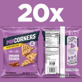 PopCorners Popped Corn Snacks, Cinnamon Crunch, 1 Ounce (Pack of 20) (Packaging May Vary)
