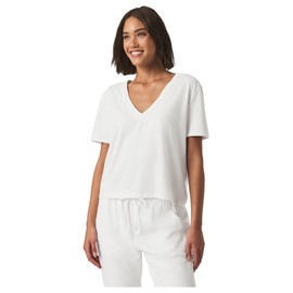 Splendid Women's Kacey Crochet V-Neck Tee, White