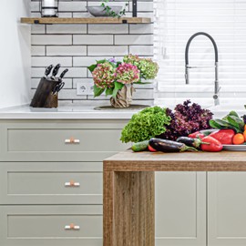 Nacnic Set of 6 rectangular stone and wood knobs. 63 mm | Beautiful handles | Suitable for wardrobes, cupboards, drawers, doors... Elegant multi-purpose handles.