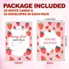 Grehos Berry first birthday Invitations With Envelopes, 20 Double-Sided Fill