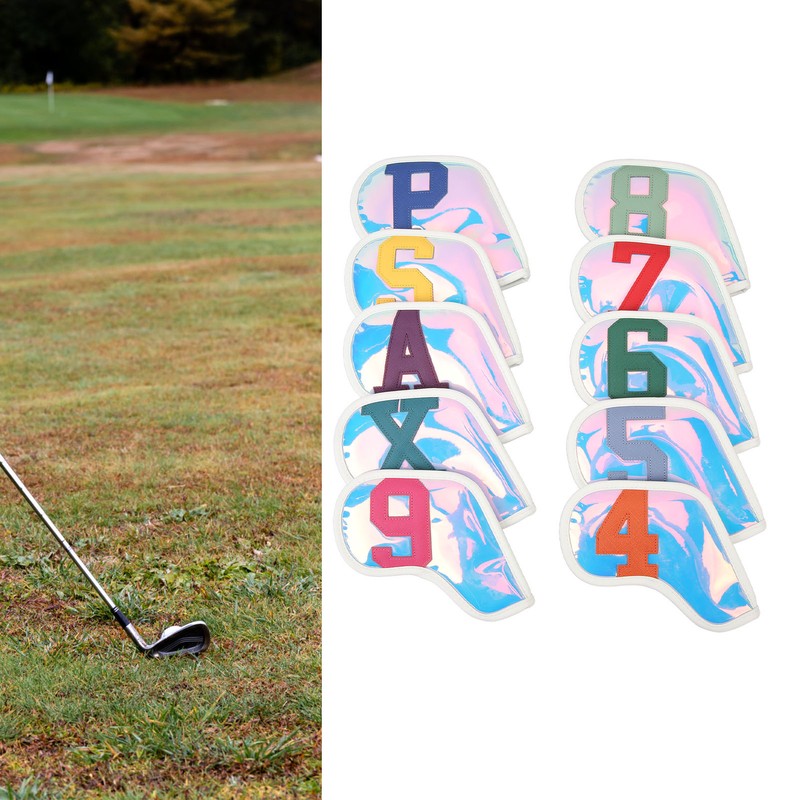 10 Pcs Golf Club Headcover PU Golf Club Protector Golf