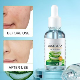 Eazerom 05 Aloe Vera Serum mit Hyaluronsäure für Gesicht,30ml Brightening & Hydrating Facial Serum for Fine Lines,Anti Aging Serum für alle Hauttypen Geeignet,Anti-Aging Gesichtspflege