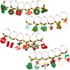 WILLBOND 24 Pieces Christmas Wine Glass Charms for Stem Glasses,