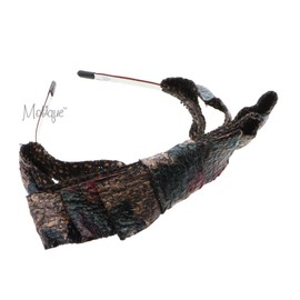 Multi Colored Pleather Bow Headband for Women and Girls - Brown