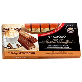 Maitre Truffout Grazioso Milk Chocolate with Capuccino Flavored Filling 6 x 100 grams
