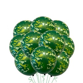 Green Camo Latex Balloons, Military Balloons for Wedding Birthday Party Baby Shower, Hunting Camo Theme Party, camouflage Party Decorations 12 Inch Standard Size (6)