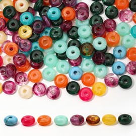 FIRAZIO 100pcs Chunky Beads Bulk 18mm Acrylic Abacus Resin Bead Loose Spacer Pony Beads Large Hole Beads for Jewelry Making (Hole:5mm)
