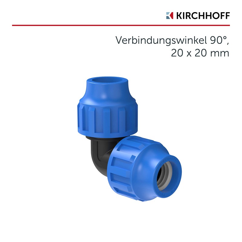 90 ° Angled 2XØ20 MM Connection PP Plastic Screw Cold