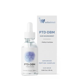 InfiniWell PTD-DBM Peptide Hair Serum for Fuller-Looking Hair - Scalp Treatment for Visible Growth & Follicle Renewal - Reinforce Restoration, Strand Integrity & Optimal Density (25 ml)
