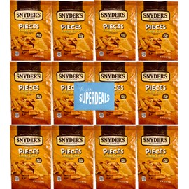 Snyder's of Hanover Pretzel Pieces, Cheddar Cheese, 2.25 oz Pack of 12 bundled by SUPERDEALS with mystery gift in every order