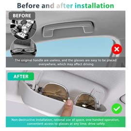 GAFAT Compatible with VW Tiguan 3 / Passat B9 Variant 2024 2025 2026 Sunglasses Holder Glasses Case, Storage Box Shelf Organiser, T1-guan 3 Accessories, Pasat B9 Accessories (Grey)