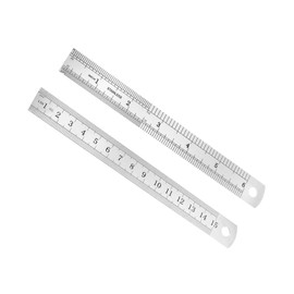 Kozelo 2pcs Metal Straight Edge Ruler - [ 150mm 6 Inch Metric ] Stainless Steel Centimeters Rulers for Precision Measuring Use, with Hang-up Hole