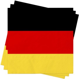 Wentsent Napkins Germany, Pack of 80 Black Red Yellow Disposable Napkins Germany Flag Party Table Decoration for Football World Cup European Championships