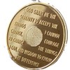 3 Year AA Medallion Glossy 22K Gold Plated Sobriety Chip