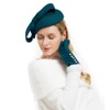 F FADVES Wool Felt Fascinator Winter Women Pillbox Hat Bowknot