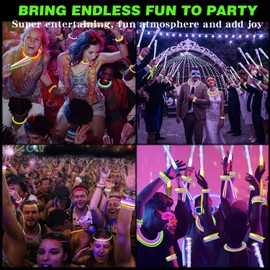 Glow Sticks, 235 Pieces Party Supplies Set, 100Pcs 8 Inch Glowsticks, Party Favors Glowstick, Glow in The Dark for Adults Party Decoration, Light Up The Dark for Weddings Birthdays Festivals Party