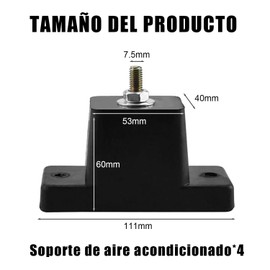 Soporte de Montaje Para Aire Acondicionado Minisplit 1-5 Ton, Base de Neopreno para Condensador Aire Acondicionado, Aisladores de Vibración de Goma (4)