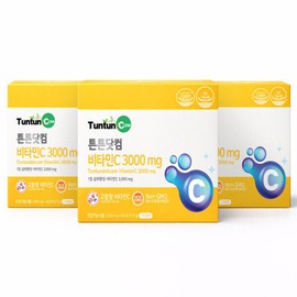 Official Tuntun.com Vitamin C 3000mg (3 month supply) x 3 / High-content vitamin C 100% / Powder stick type / Health functional food / 비타민C 3000mg (3개월분) x 3개 / 고함량 비타민C 100% / 분말스틱 타입 / 건강기능식품