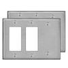 [2 Pack] BESTTEN 3-Gang Combination Metal Wall Plate with Ｗhite
