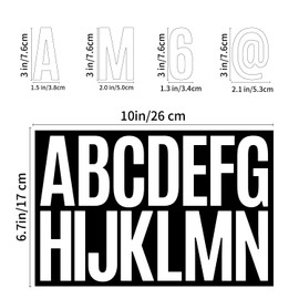 Number Stickers Large Alphabet Stickers Numbers Stickers Number Stickers Letters Stickers Waterproof White Black Black White Set of 3 (3" White)