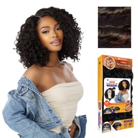 Sensationnel Curls Kinksandco Kinkyedges Wig - Kinky Ringlet Curl 14 inch Y Part Lace Natural Kinkytexture Edged Hairline for Natural 3C to 4C Hair Textures (F1B/33)