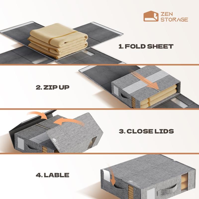 Multi-Use Storage Bags 4Pack Dustproof Organizer for Bedding Quilts Blankets