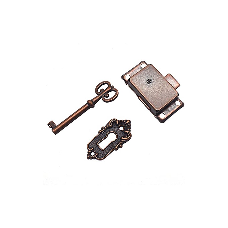 Shiwaki Furniture Lock Antique Red Bronze Cabinet Lock Old Lock